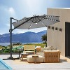 10FT Cantilever Patio Umbrella with LED Lights, 360° Rotating Offset Sun Shade, Windproof Outdoor Umbrella with Base for Garden, Deck, Pool - 2 of 4