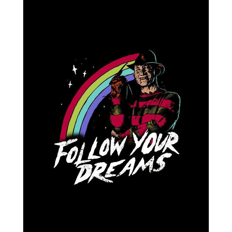Freddy Krueger Follow Your Dreams Mens Black Graphic Tee, 2 of 4