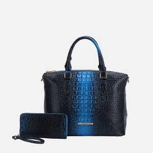 MKF Collection Frankie Halloween Gradient Faux Crocodile-Embossed Women’s Satchel Handbag with Matching Wallet by Mia K - 1 of 4
