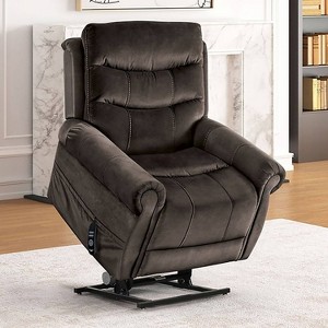 HOMES: Inside + Out Sunbeam Flannelette Powered Recliner Lift Chair with Heating and Massage Dark Gray - 1 of 4