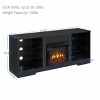 58" TV Stand Electric Fireplace With Glass Shelves,3D Fireplace TV Stand With USB Charging Television Table-Cuddlewood - 4 of 4