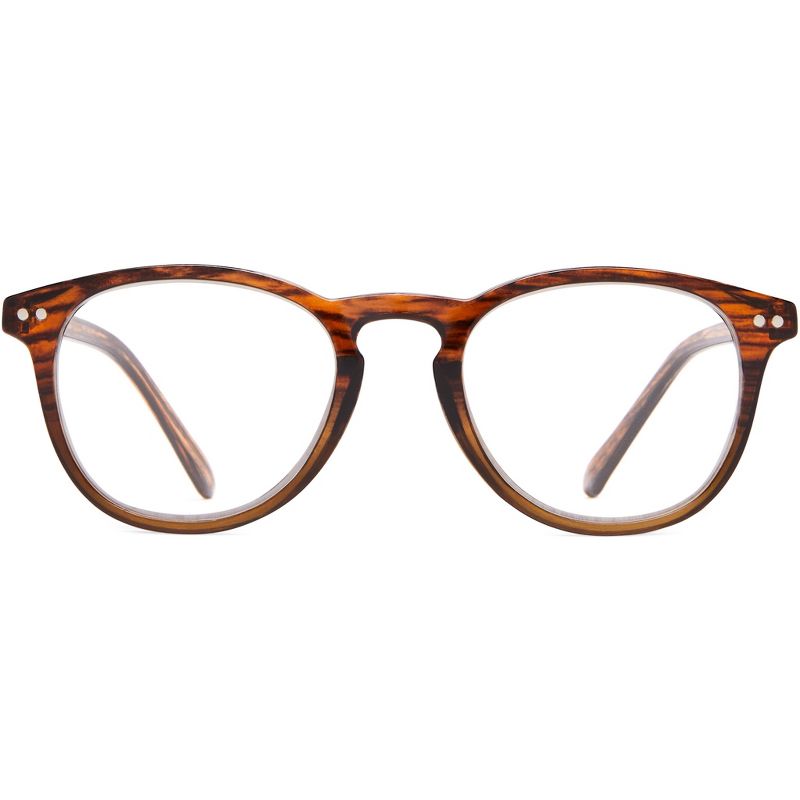 ICU Eyewear Cupertino Round Reading Glasses - Tortoise/Brown, 1 of 5
