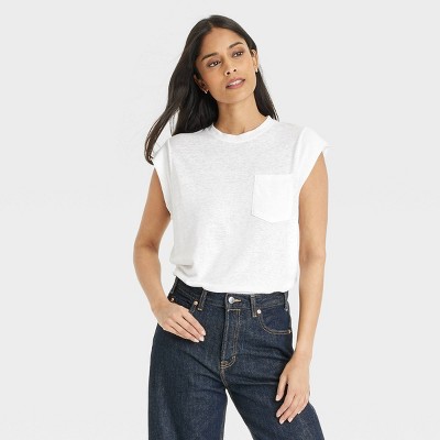 Women's Linen Short Sleeve T-Shirt - Universal Thread™