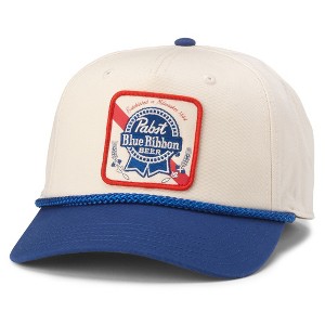 Adult Pabst Blue Ribbon Two Tone Flat Bill Adjustable Snapback Hat - 1 of 4