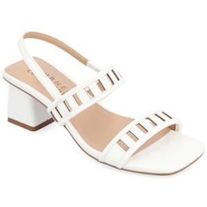 Journee Collection Womens Ismay Laser Cut Sling Back Block Heel Sandals - 1 of 4