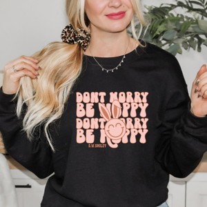 Simply Sage Market S.W.Smiley Don't Worry Be Hoppy Stacked Sweatshirt - 1 of 4