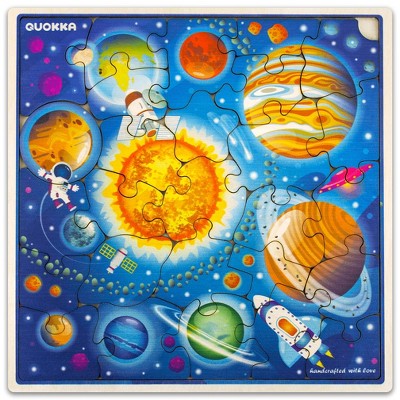 QUOKKA 28 Pieces Wooden Puzzles for Kids 3 4 5 Years Old