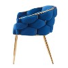 Kumasinova 1PC/2PCS Velvet Chair with Gold Legs,Accent Chair with Gold-Plated Metal Foot,Luxe Handcrafted Vanity Stools for Living Room & Bedroom - 4 of 4
