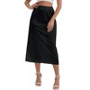 INSPIRE CHIC Women's Satin Soft Lace Trim Flared Hem Lightweight Solid Half Slip - 4 of 4