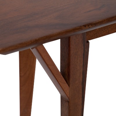 McCutcheon Solid Mango Wood Mid-Century Bench, 45" Brown
