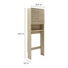 Modway Render Over-the-Toilet Cabinet – Faux Travertine Storage Cabinet with Open Shelves and Hidden Compartment - 2 of 4