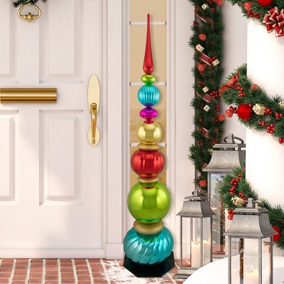 Glittering Multicolor 54" Finial Tower Holiday Decoration