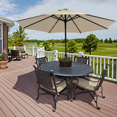 HYLEORY 120" Lighted Market Umbrella/ Size: 94.5" H x 120" W x 120" D