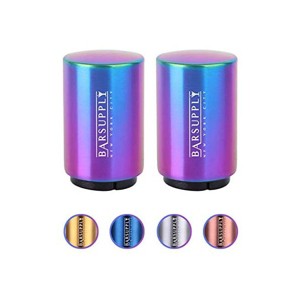 Bar Supply NYC Magnetic Beer Bottle Opener Push Down and Pop Off Cap Opener, Magnetic Cap Catcher, Stainless Steel, Easy to Use - 2 Pack - 1 of 4