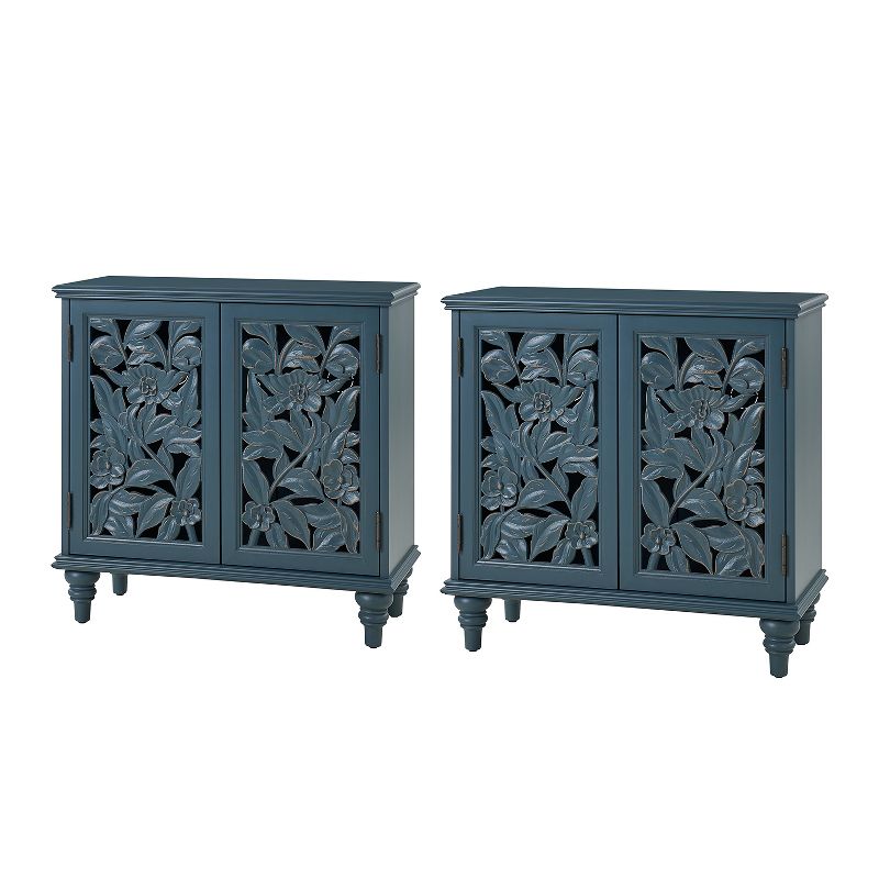 Alexis Traditional 32"Tall 2 Door Accent Cabinet with LED Light Set of 2| HULALA HOME, 1 of 9