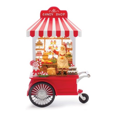 Melrose Snow Globe Santa's Candy Stand 10.75"H