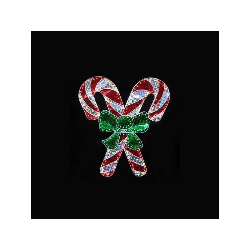 Northlight 48" Lighted Red and White Candy Cane Outdoor Christmas Window Silhouette Decoration, 2 of 3