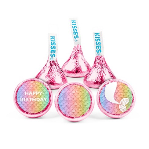 100ct Mermaid Birthday Candy Party Favors Hershey's Kisses Milk ...