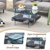 GlasFlength Rectangular Coffee Table with Tempered Glass Top, Double Layer Design, Suitable for Living Room, Patio, Black, 31.4" * 31.4" * 1.6.6" - 3 of 4