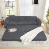 VASIP Left Seat L-Shaped Modular Sectional Sofa - Compressed Design, Unfolds into a Bed, Soft Corduroy,for Living Room, Bedroom,Apartment-Black - 2 of 4