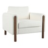 Oversized Living Room Chair - Green Upholstery, Walnut Legs, Curved Handrail - 3 of 4