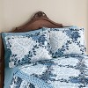 Collections Etc Navy Rose Floral Medallion Printed Ruffle Bed Pillow Sham - 2 of 3