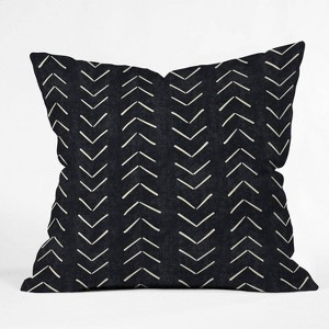 16"x16" Becky Bailey Mud Cloth Big Arrows Square Throw Pillow Black/White - Deny Designs: Decorative for Couch, Zippered - 1 of 4