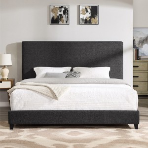 PAGED Storage Bed Queen Size Upholstered Platform Bed with 2-Drawers, Tufted Headboard, Easy Assembly, Noise Free - 1 of 4