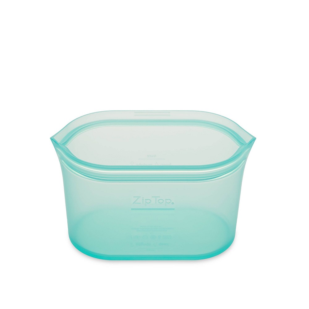 Zip Top 16oz Reusable 100% Platinum Silicone Container - Small Dish - Teal