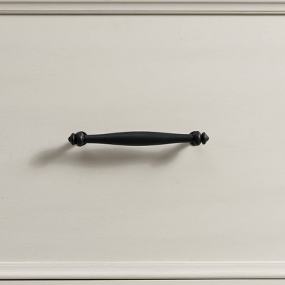 Transitional White 9-Drawer Horizontal Dresser with Mirror