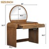 HDZNVF 39" Makeup Vanity Table with Mirror, Dressing Table with Drawer for Bedroom, Espresso - 4 of 4