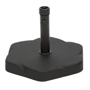 GDFStudio Beechmont Outdoor 66 lb Concrete and Iron Hexagonal Umbrella Base, Black - 1 of 4