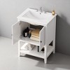 24-Inch Bathroom Vanity with Sink, Freestanding Cabinet with Open Shelf, Pine Wood Frame & Ceramic Basin, 8-Inch Faucet Mount - 4 of 4