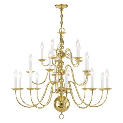 Livex Lighting Williamsburgh 20 - Light Chandelier in  Polished Brass
