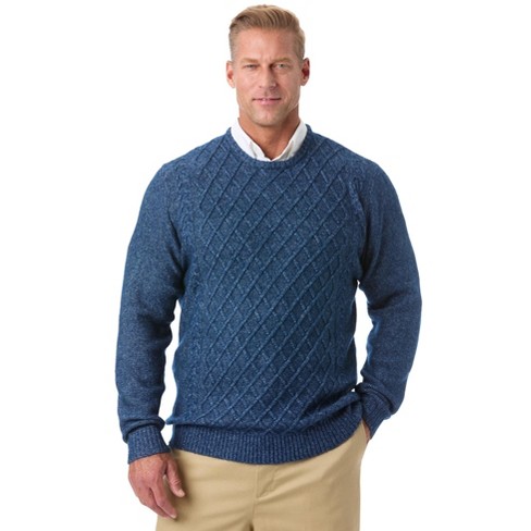 Kingsize Men s Big Tall Soft Cable Knit Crewneck Sweater 9xl Indigo Marl Target