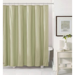 Heavy Duty Sage Green 10 Gauge Hotel Non-Toxic Odor Free PEVA Shower Curtain Liner - Mold & Mildew Resistant - 1 of 3