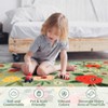 Modern Washable Area Rug for Living Room, Vintage Floral Floor Rug with Non Slip Backing, Low Pile Resistant Carpet for Home, - 4 of 4