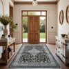 Vintage Floral Rug Thin Washable Rug with Non Slip Rubber Backing - 3 of 4