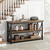 3-Tier Console Table with Storage Shelves, Industrial Rectangular Entryway & Sofa Table for Hallway, Living Room, Bedroom - 3 of 4