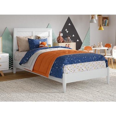 AFI Furnishings Berkshire Twin Solid Wood Low Profile Platform Bed in White