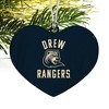 Drew University Rangers Logo Heart Love Wood Christmas Tree Holiday Ornament - 2 of 3
