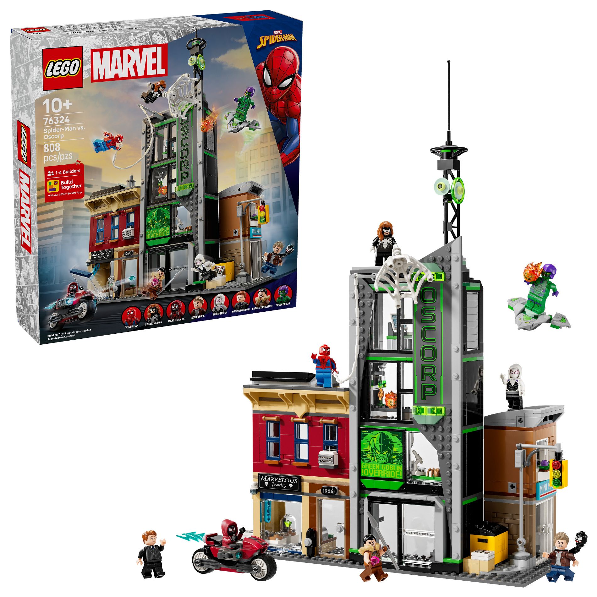LEGO Marvel Spider-Man vs Oscorp Building Toy 76324