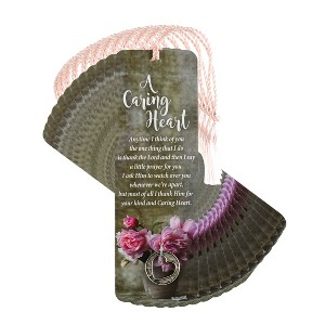 Dicksons A Caring Heart Pink Rose 6 inch Paper Tussled Bookmark with Coin Pack of 15 - 1 of 4