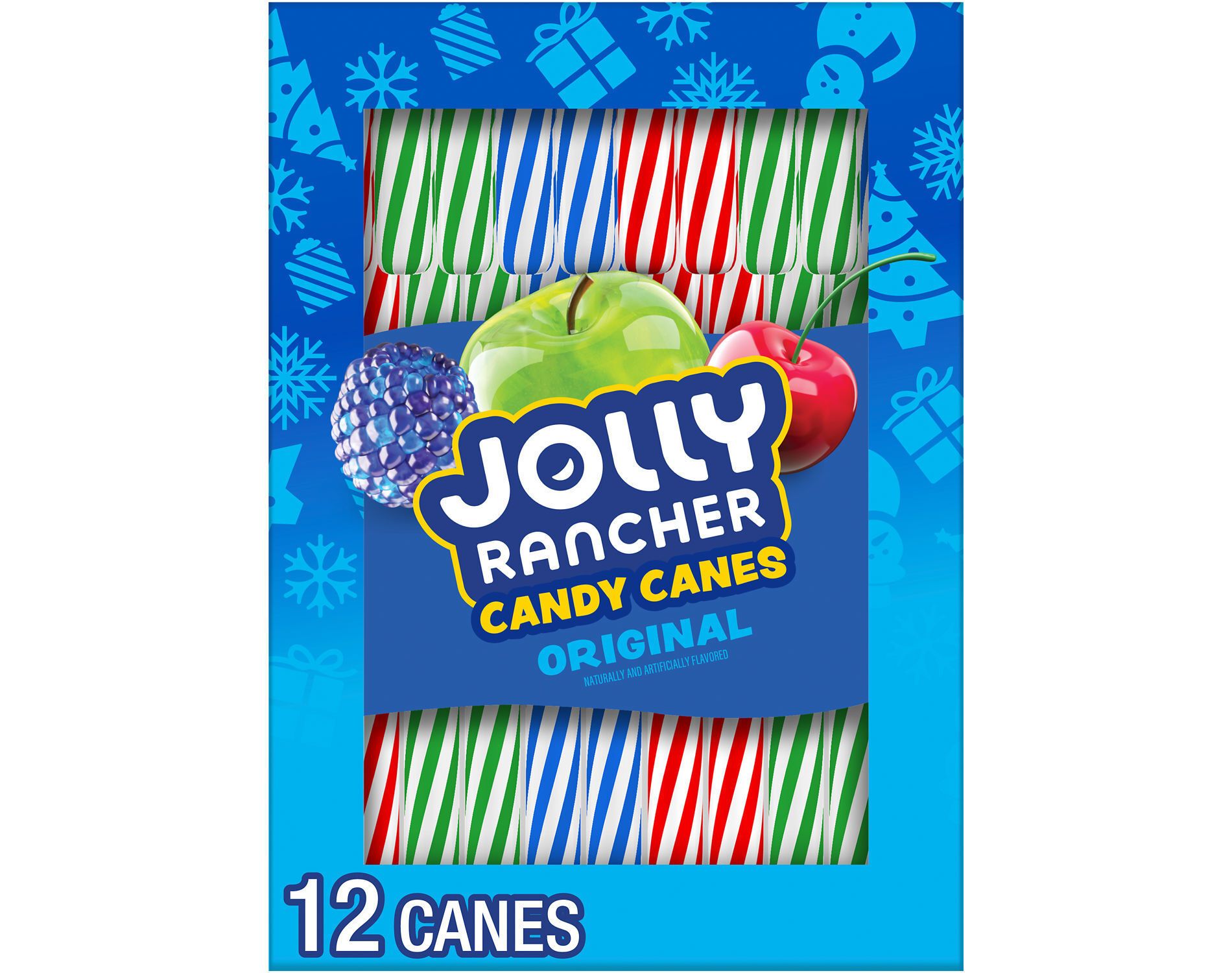Jolly Rancher Fruit Flavored Candy Cane Christmas Box - 5.28oz/12ct