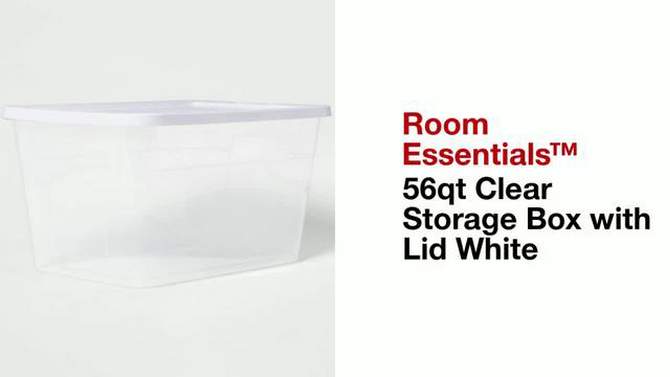 56qt Clear Storage Box with Lid White - Room Essentials&#8482;, 2 of 17, play video