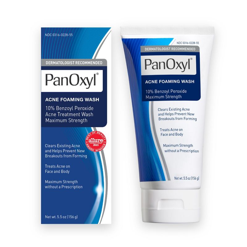 PanOxyl Maximum Strength Antimicrobial Acne Foaming Wash for Face, Chest and Back with 10% Benzoyl Peroxide - Unscented - 5.5oz, 3 of 15