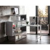 Vynxaria Glass Chrome High Gloss Desk with Shelf Sleek Modern Design Functional for Home Office Dorm Minimalist Interiors - 3 of 4