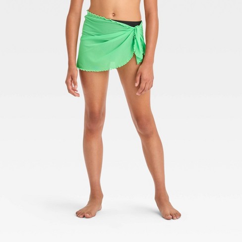 Girls' Solid Cover Up Bottom - Art Class™ Green Xs : Target