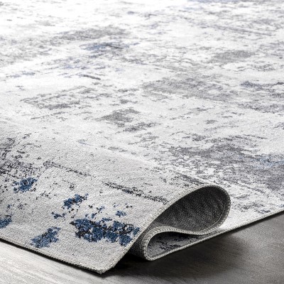 Sleek Abstract Gray Synthetic 3'x5' Easy-Care Area Rug