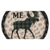 Earth Rugs Green Plaid Moose ME Round 7" Coaster – Cabin, Lodge & Woodland Style - 2 of 3